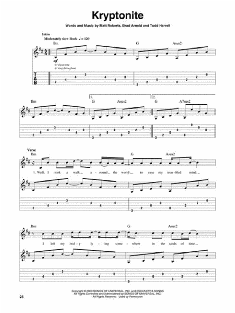 3 Doors Down Acoustic Guitar scores gallery preview page 4