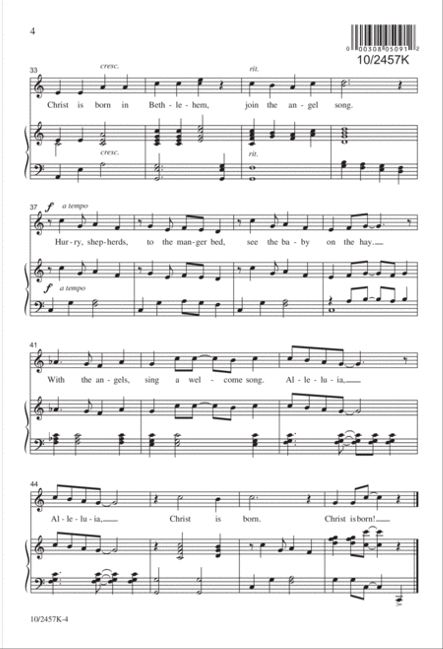 Hurry, Shepherds! Unison Choir scores gallery preview page 4