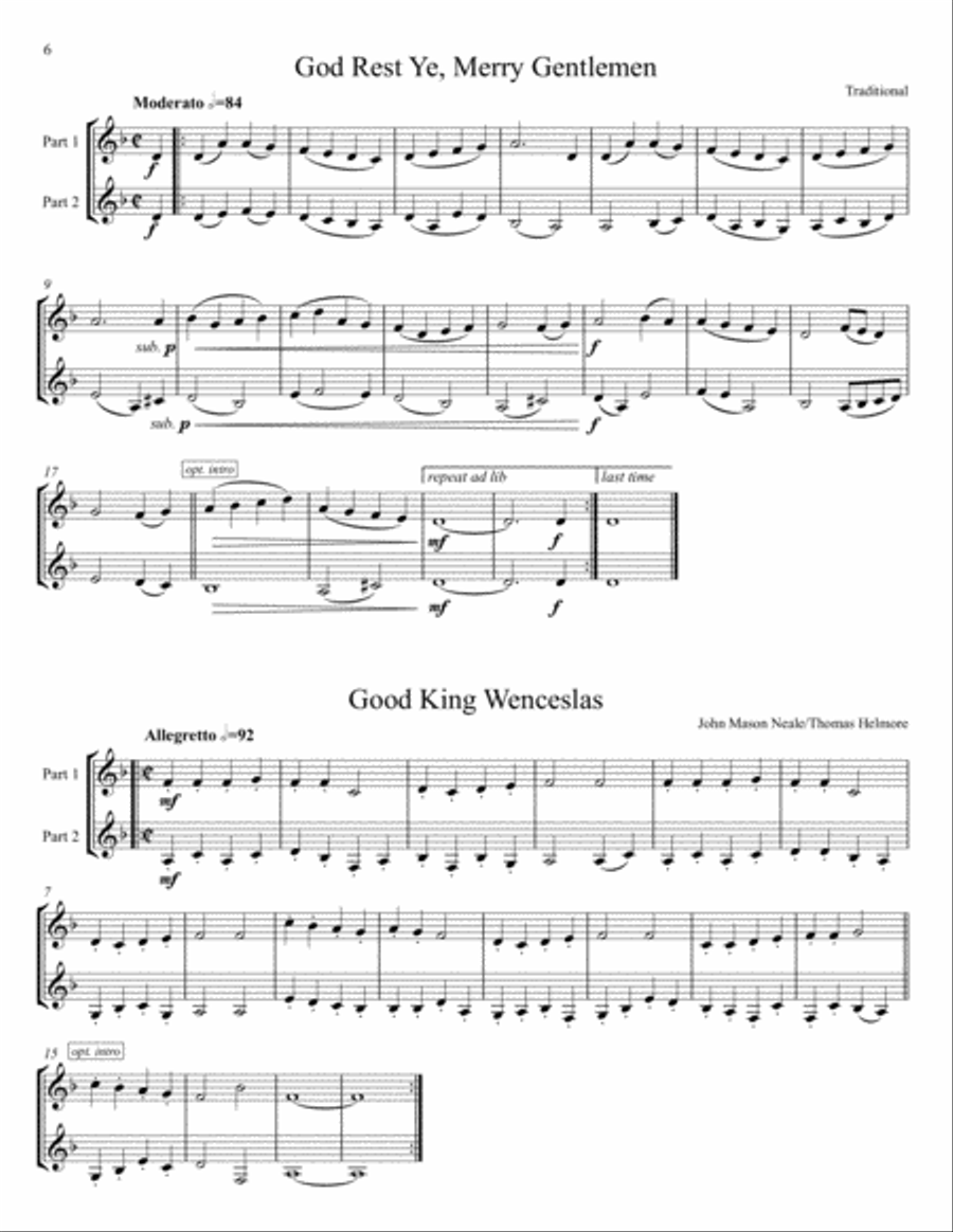 Twenty-One Christmas Carols for Flexible Brass Duet - F Horn Brass Duet scores gallery preview page 6