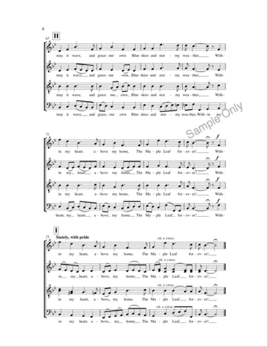 Maple Leaf Forever 4-Part scores gallery preview page 7