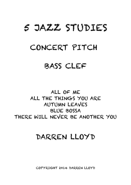 5 Intermediate jazz studies for Bass clef Concert pitch instruments image number null