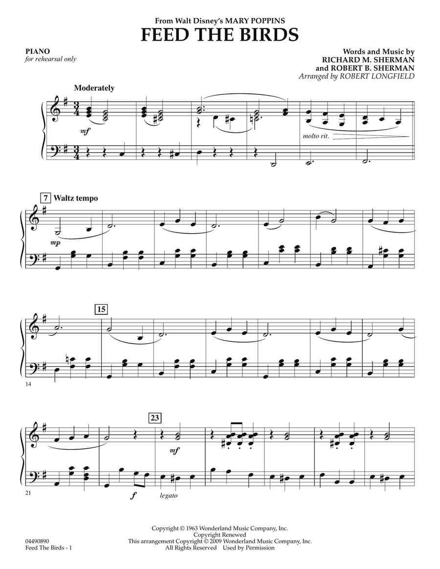 Feed the Birds (from Mary Poppins) - Piano Orchestra scores gallery preview page 1