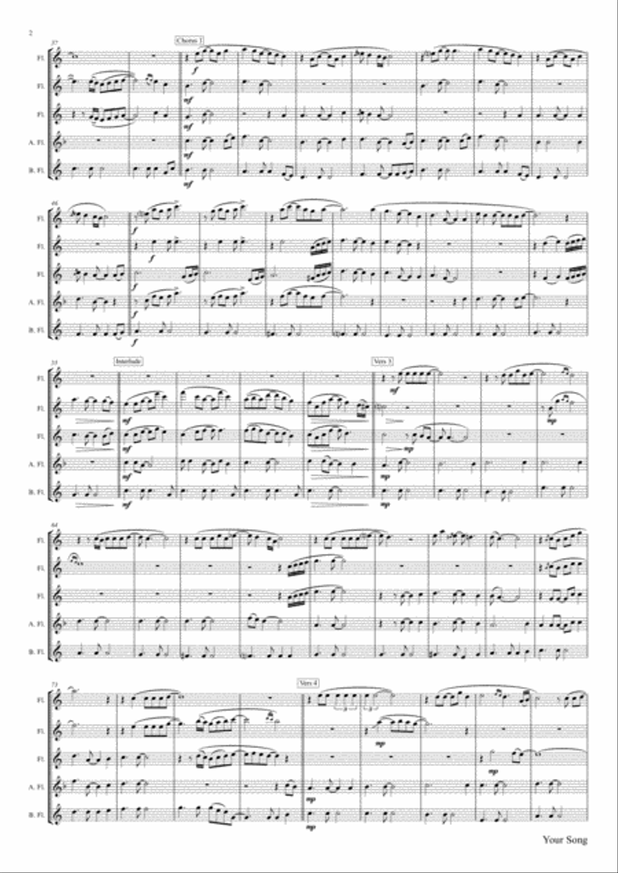 Your Song Woodwind Ensemble scores gallery preview page 2