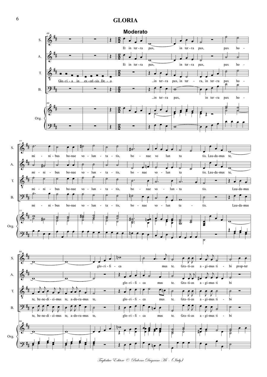 MISSA IN D MAJOR. Albrechtsberger J.G. For SATB Choir and Organ. With parts - Score Only 4-Part scores gallery preview page 6