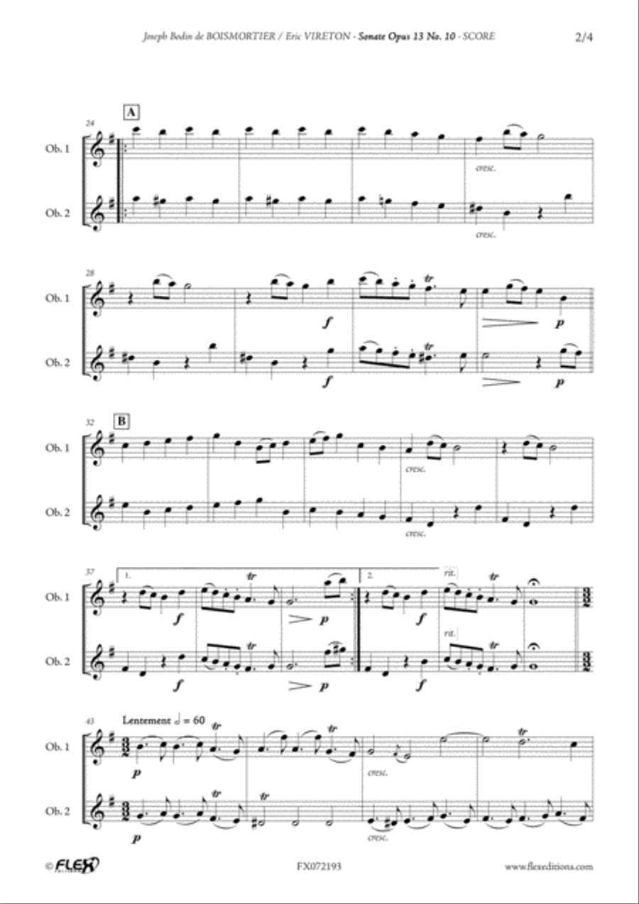 Sonata Opus 13 No. 10 Sonata Opus 13 No. 10 Woodwind Duet scores gallery preview page 3