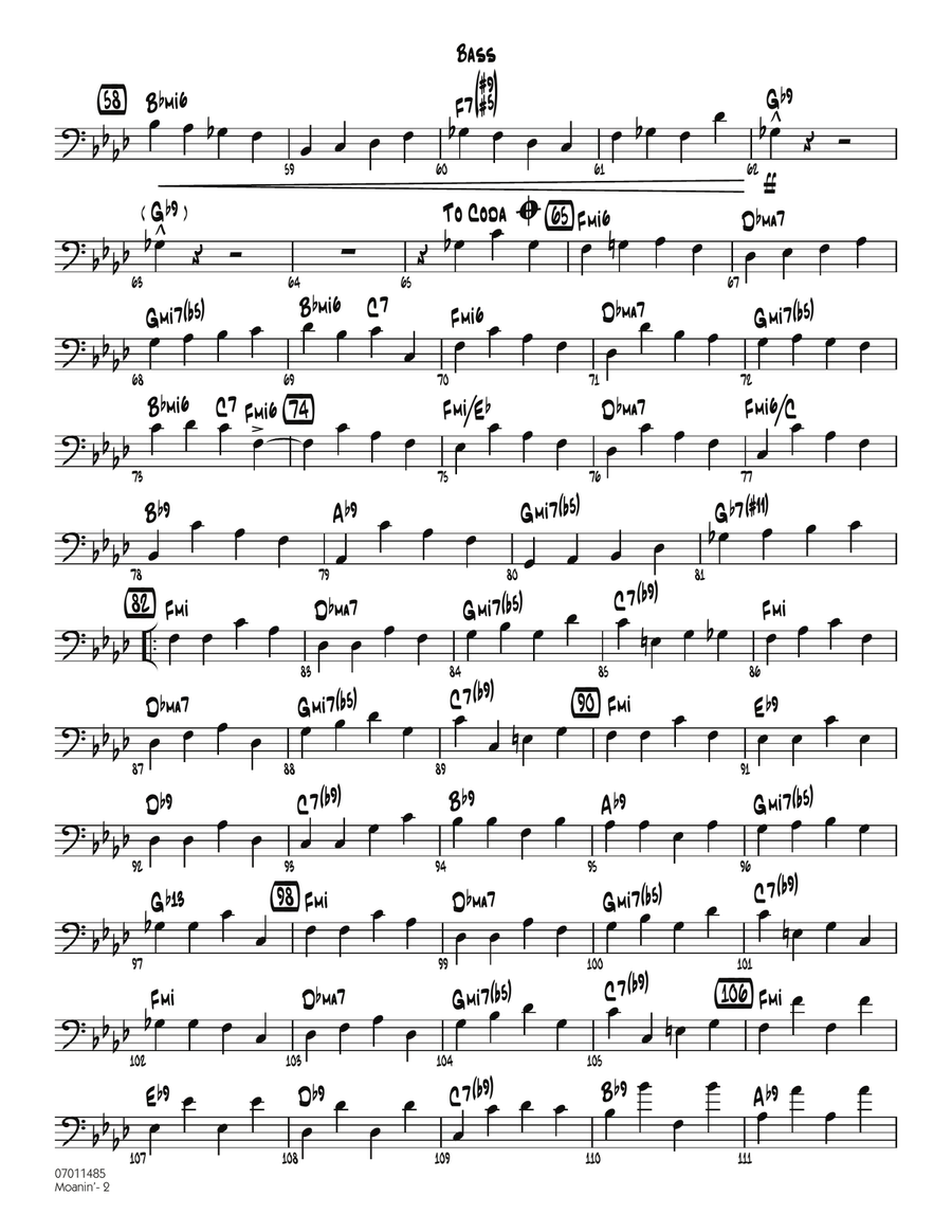 Moanin' - Bass Jazz Ensemble scores gallery preview page 2