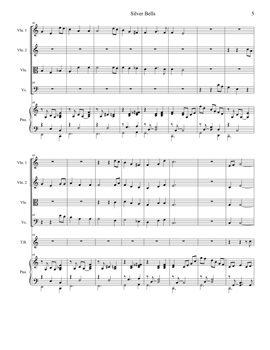 Silver Bells Silver Bells String Quartet scores gallery preview page 5