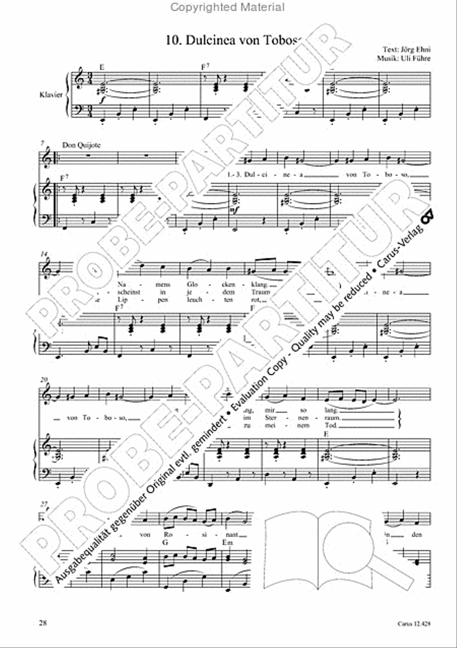 Die seltsamen Abenteuer von Don Quijote und Sancho Pansa Unison Choir scores gallery preview page 30