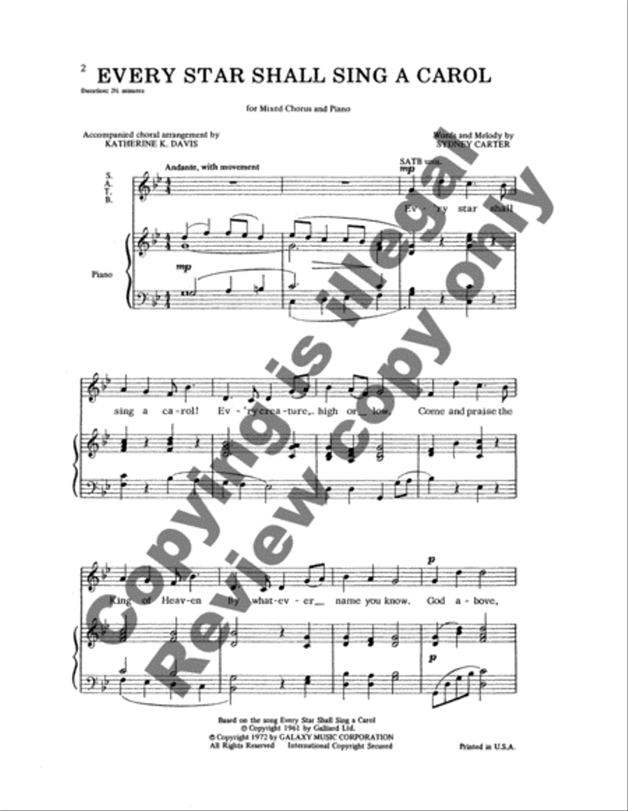 Every Star Shall Sing a Carol 4-Part scores gallery preview page 7