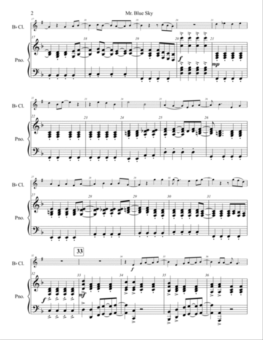 Mr. Blue Sky B-Flat Clarinet scores gallery preview page 3