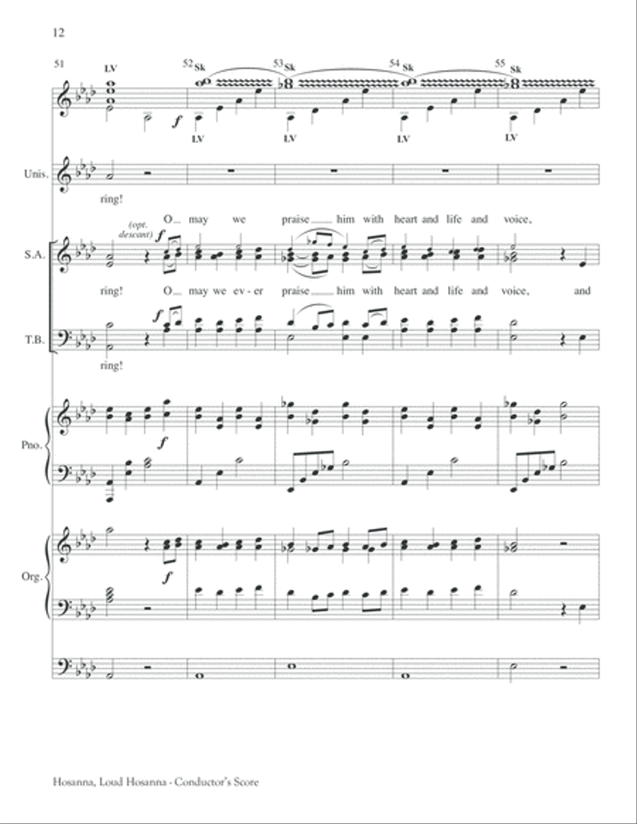 Hosanna, Loud Hosanna Hosanna, Loud Hosanna 4-Part scores gallery preview page 13