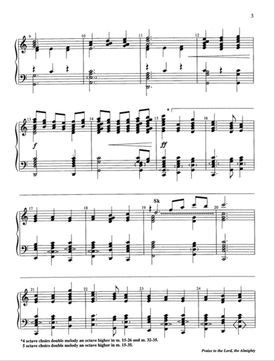 Praise to the Lord, the Almighty 5-Octaves scores gallery preview page 13