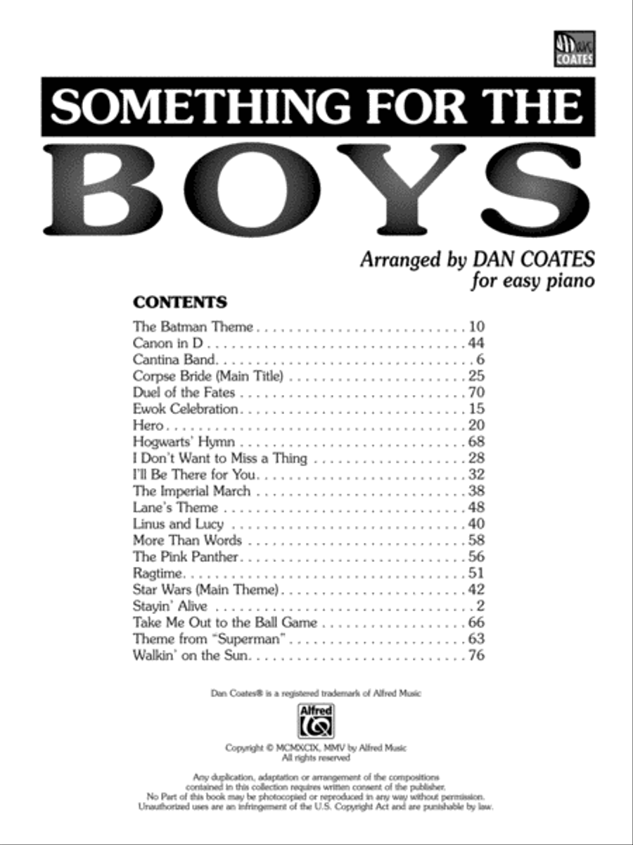 Something for the Boys Easy Piano scores gallery preview page 2