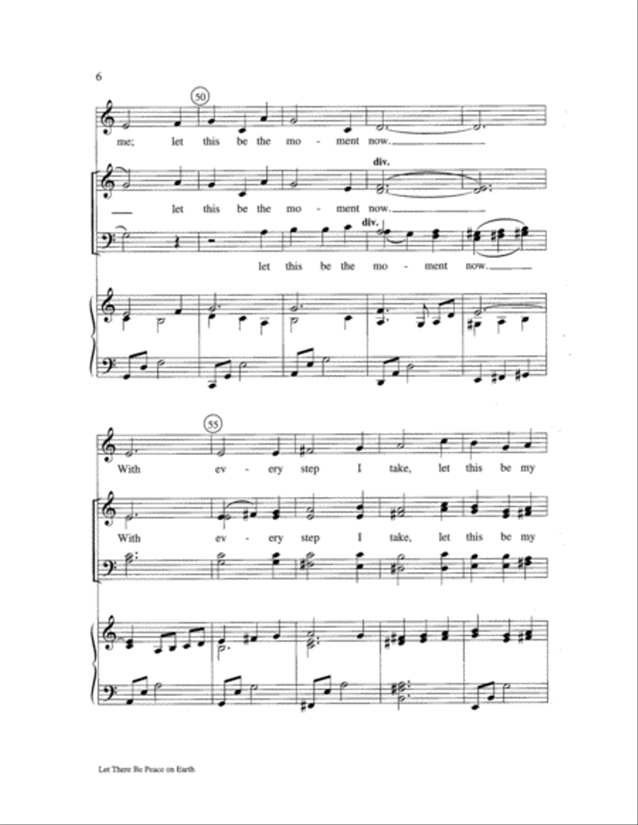 Let There Be Peace on Earth 4-Part scores gallery preview page 6