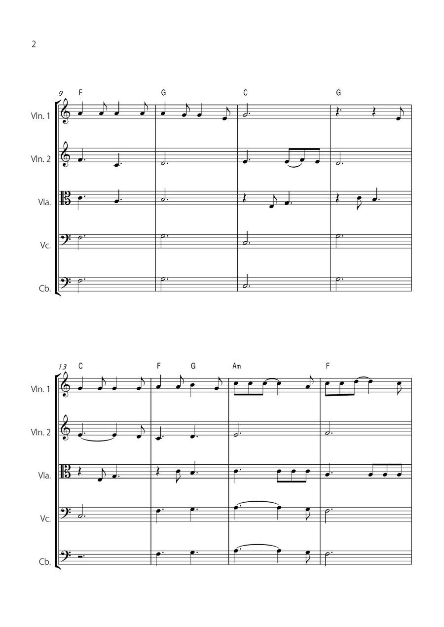 Hallelujah String Quintet scores gallery preview page 2