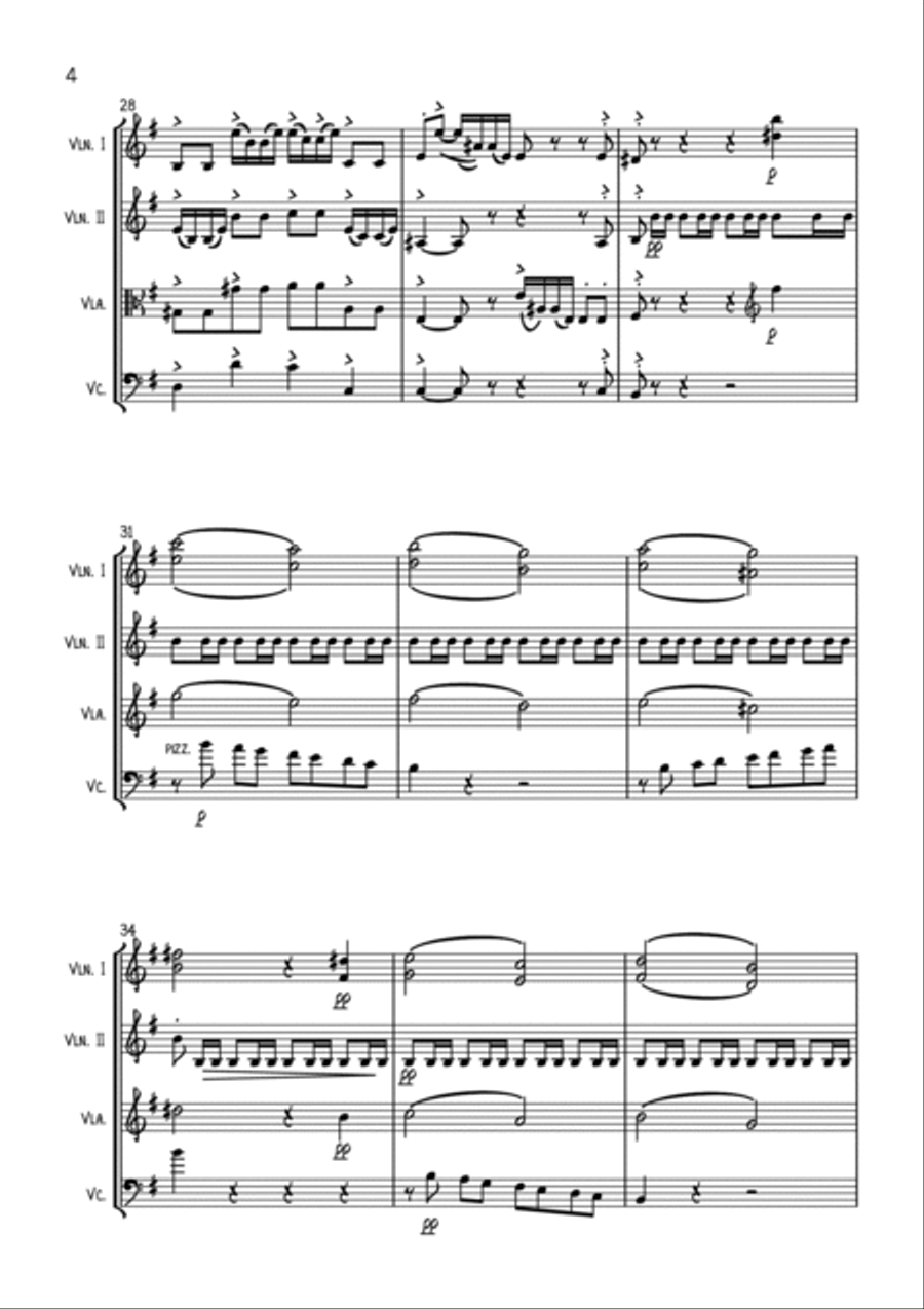 Prelude to the Holberg Suite - String Quartet String Quartet scores gallery preview page 4