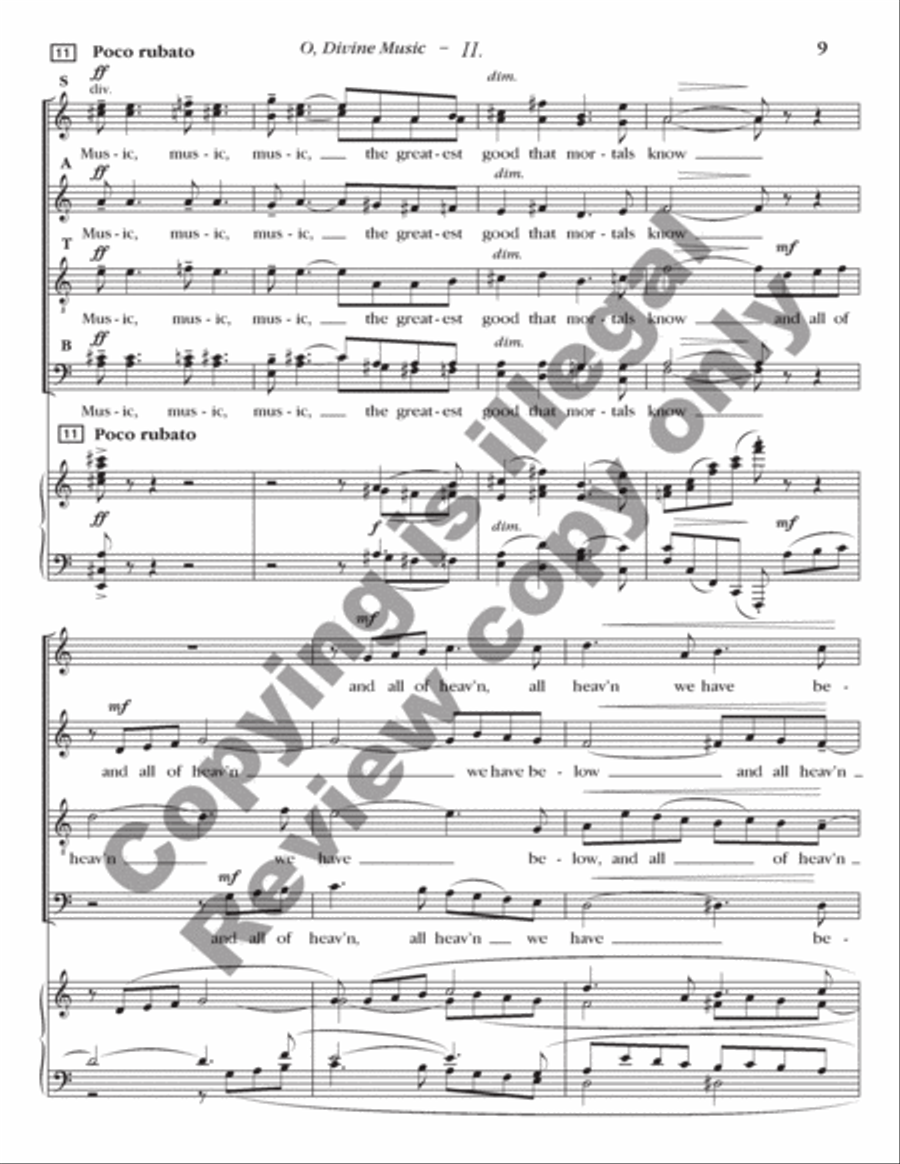 O, Divine Music (Choral Score) 4-Part scores gallery preview page 11