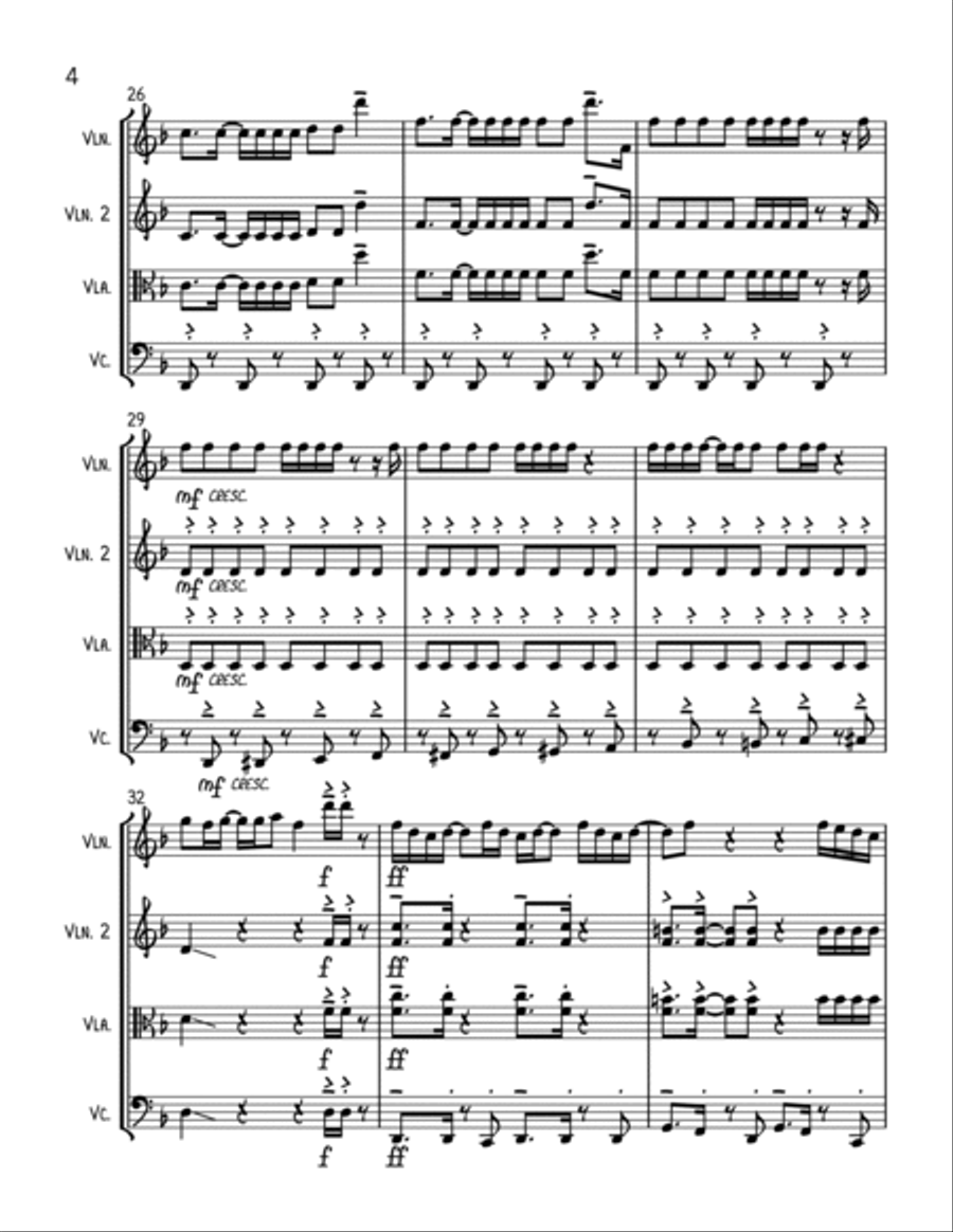 Uptown Funk String Trio scores gallery preview page 4