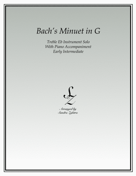 Bach's Minuet In G (treble Eb instrument solo) image number null