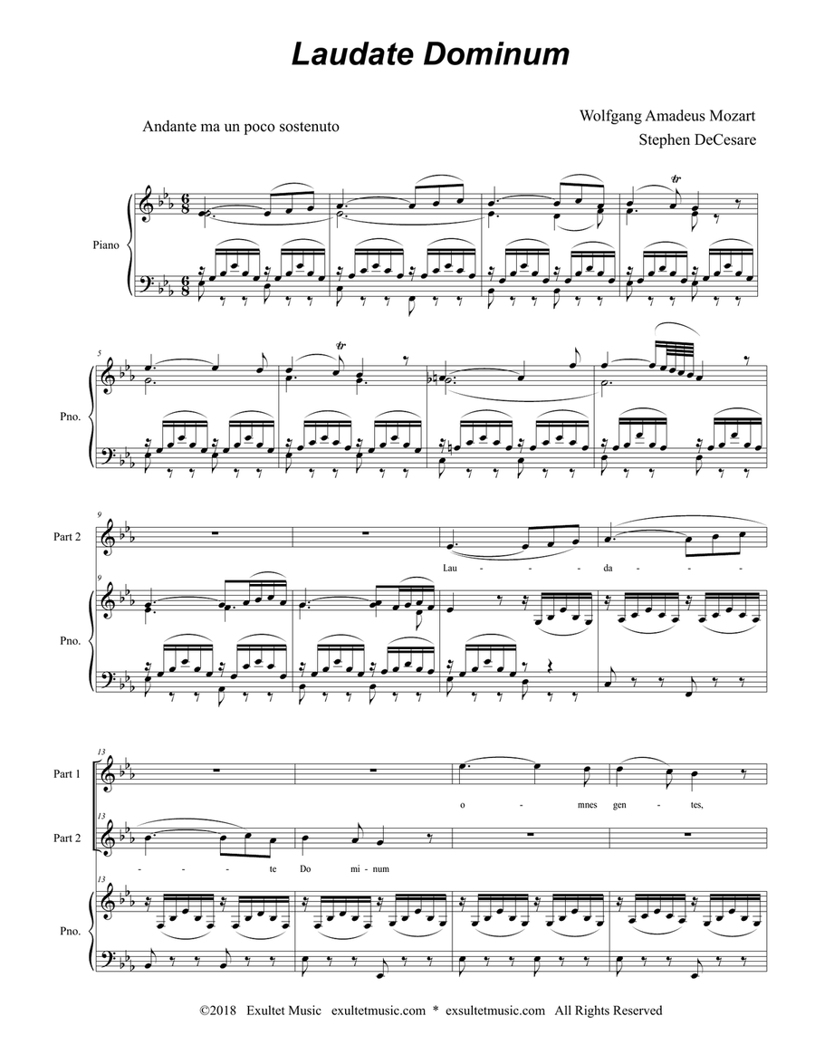 Laudate Dominum (for 2-part choir - Piano Accompaniment) 2-Part scores gallery preview page 2