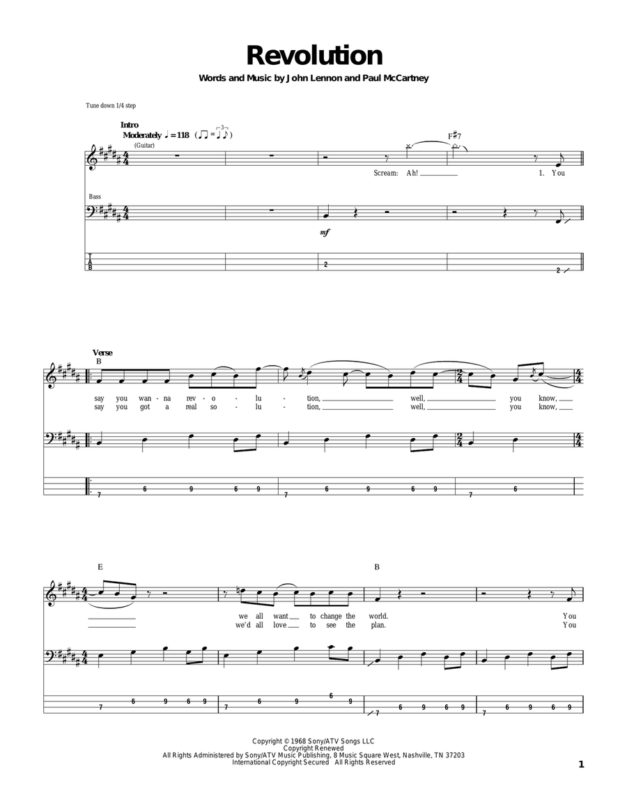 Revolution Revolution Acoustic Guitar scores gallery preview page 1