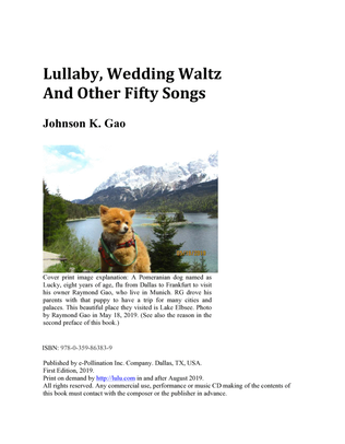 "Lullaby, Wedding Waltz and other Fifty Songs" downloadable version