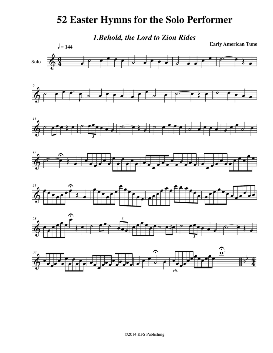 52 Easter Hymns for the Solo Performer - clarinet