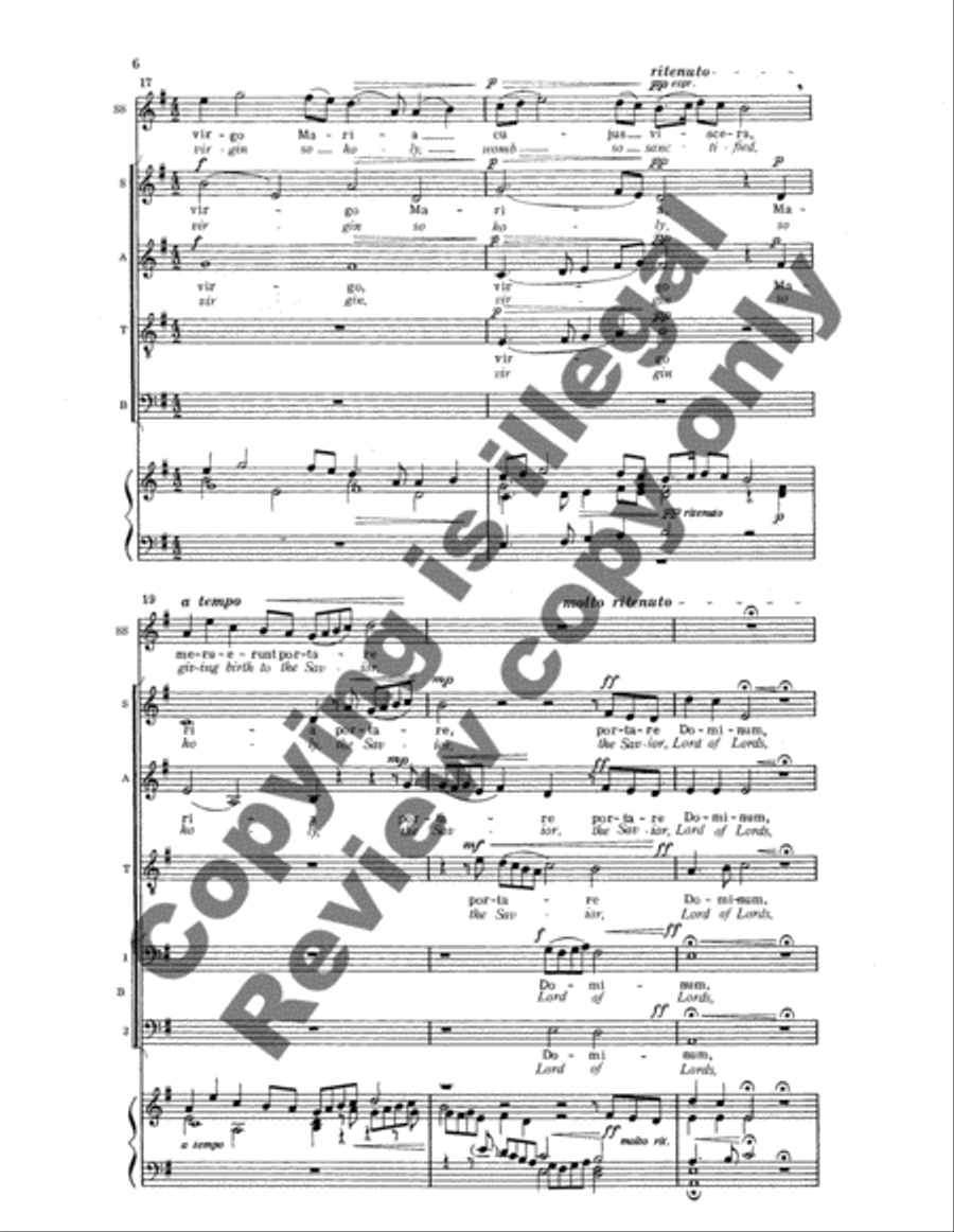 Three Christmas Motets: 2. O Magnum Mysterium (O Greatest of Mysteries) Choir scores gallery preview page 9