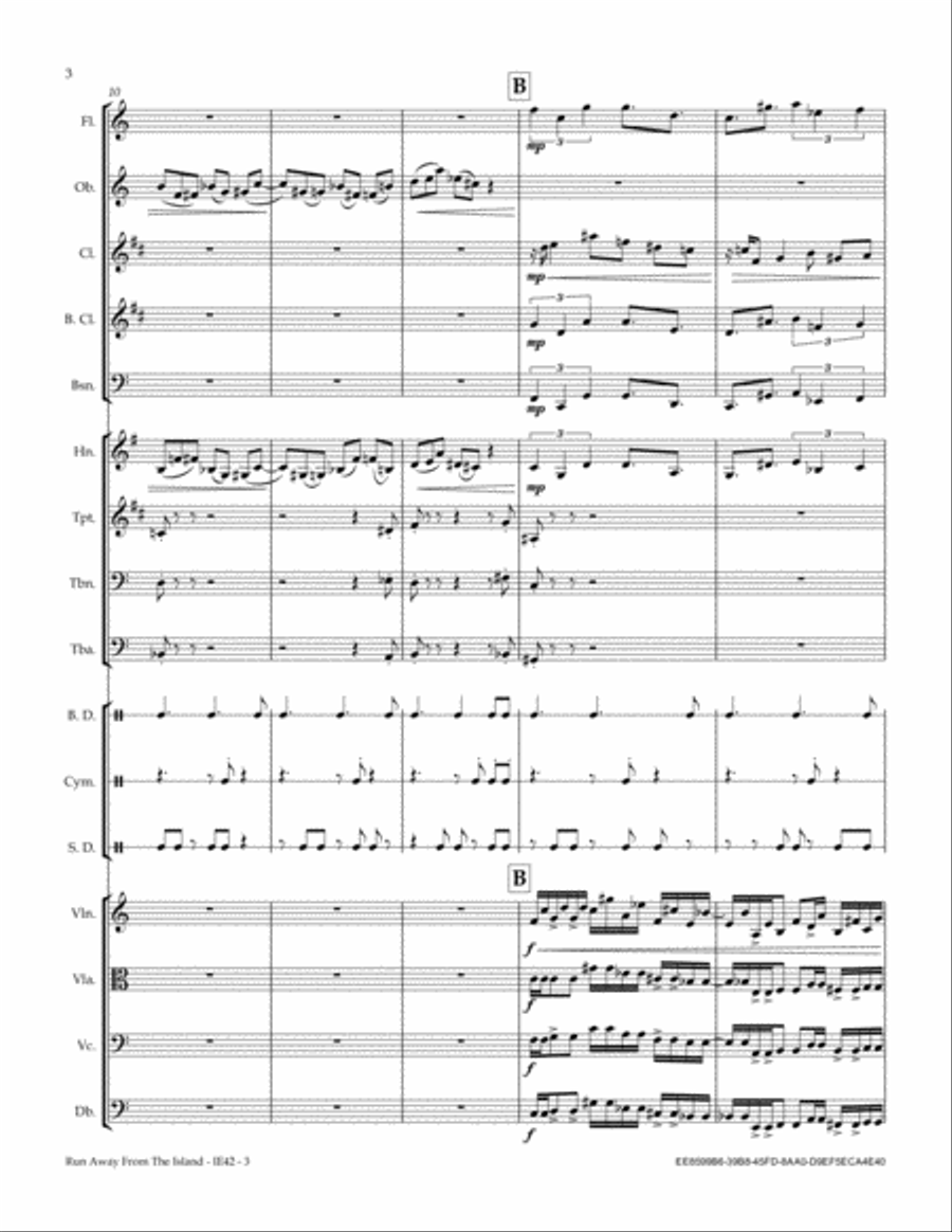 Run Away From The Island Full Orchestra scores gallery preview page 4