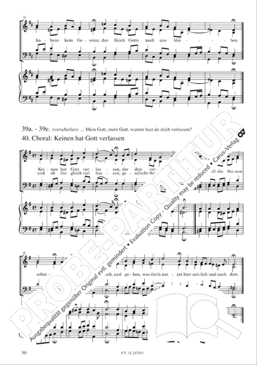 St. Mark Passion (Markus-Passion) 4-Part scores gallery preview page 51