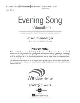 Evening Song (Abendlied) - Conductor Score (Full Score)
