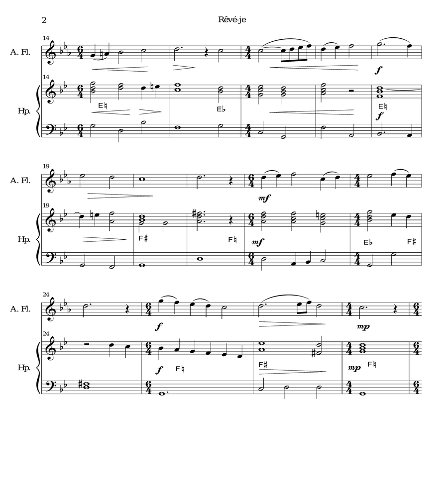 Rêvé-je (Am I dreaming) for alto flute and harp image number null