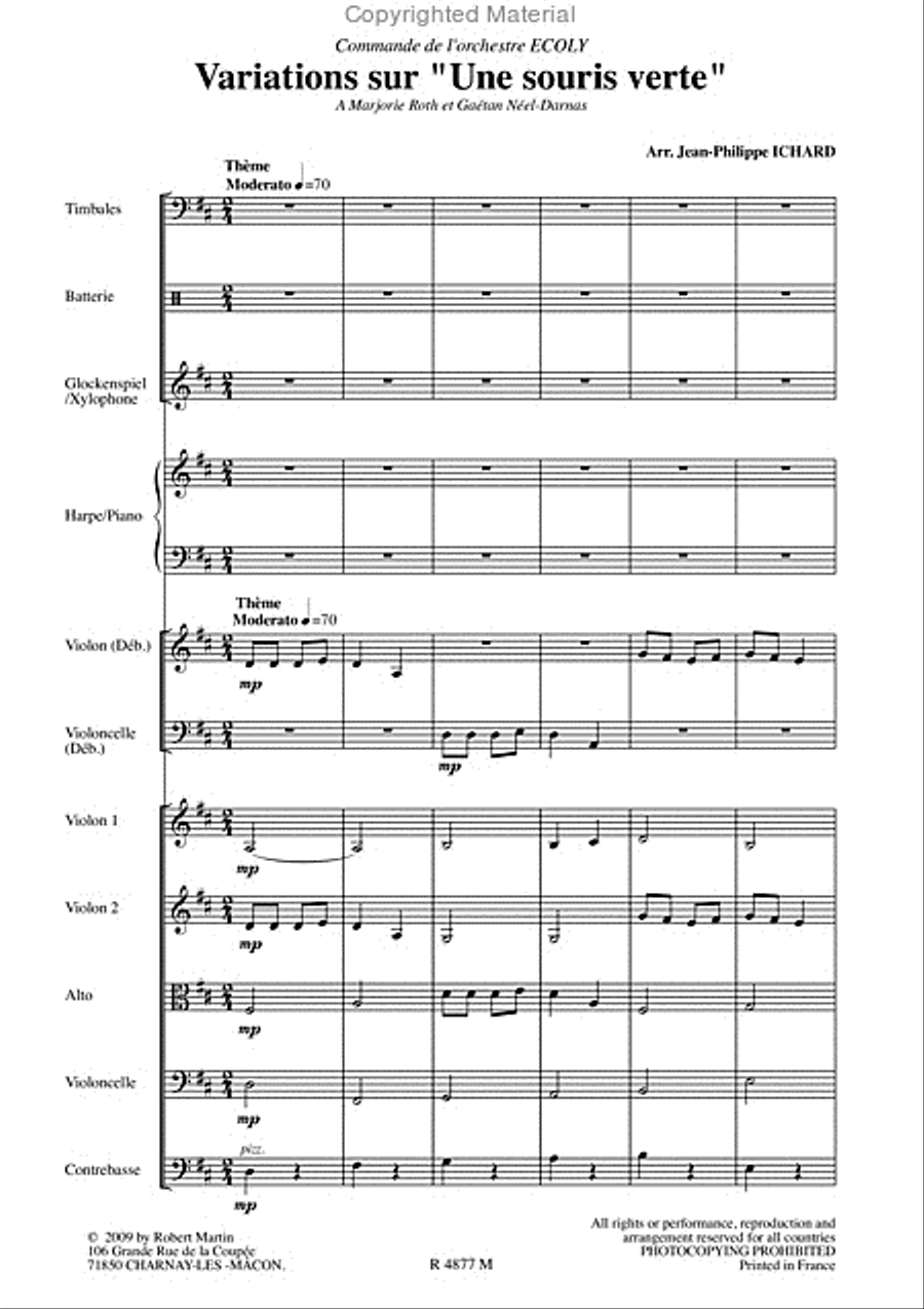 Variations Sur Une Souris Verte String Orchestra scores gallery preview page 2
