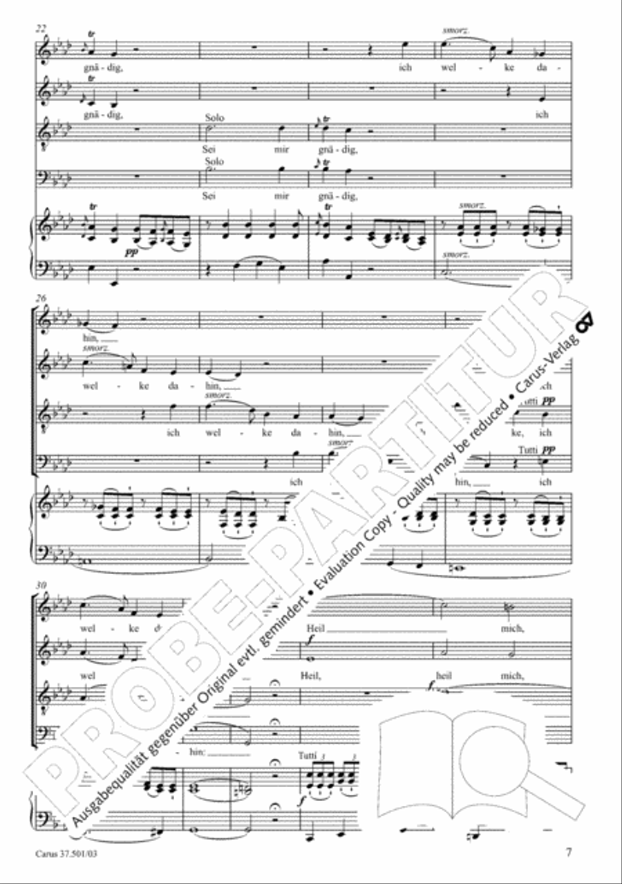 The Sixth Psalm of David (Der Sechste Psalm Davids) 4-Part scores gallery preview page 8
