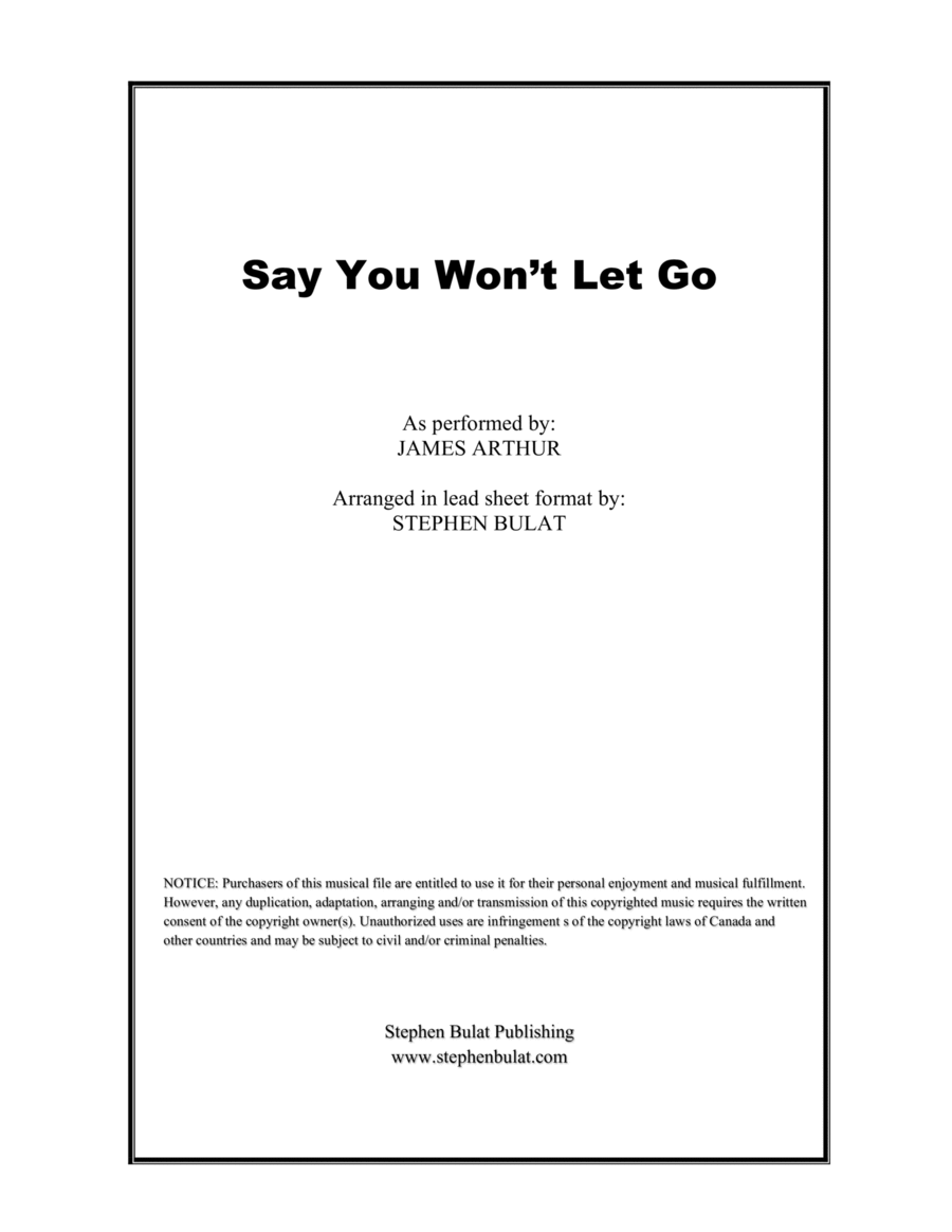 Say You Won't Let Go Large Ensemble scores gallery preview page 1