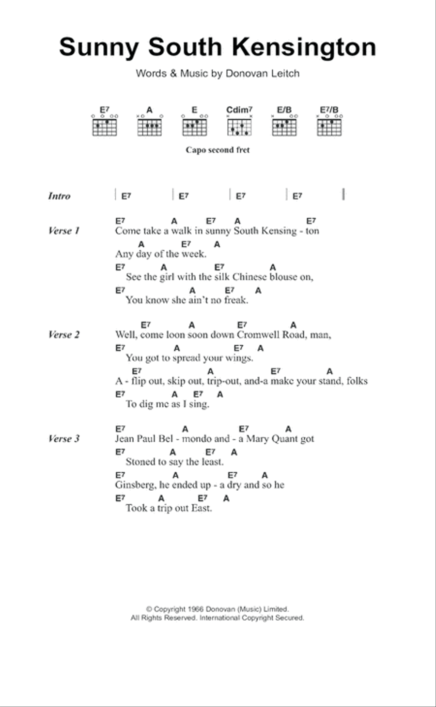 Sunny South Kensington Acoustic Guitar scores gallery preview page 1