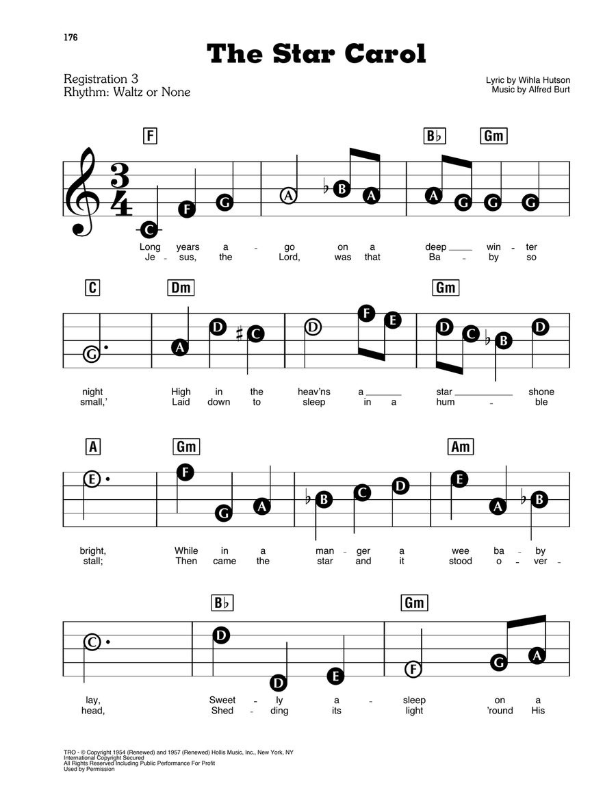 The Star Carol Electronic Keyboard scores gallery preview page 1