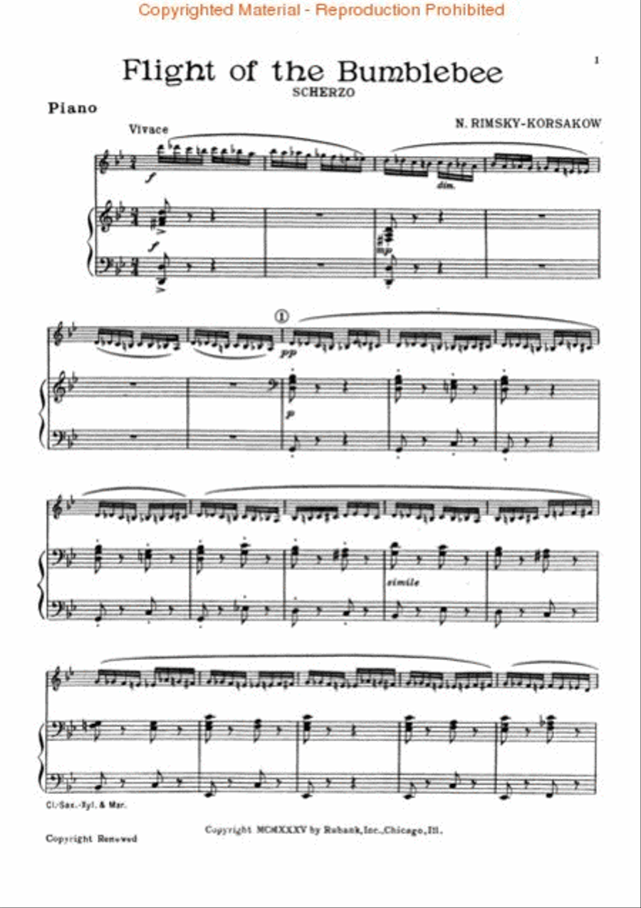 Flight of the Bumble Bee Piano Accompaniment scores gallery preview page 2