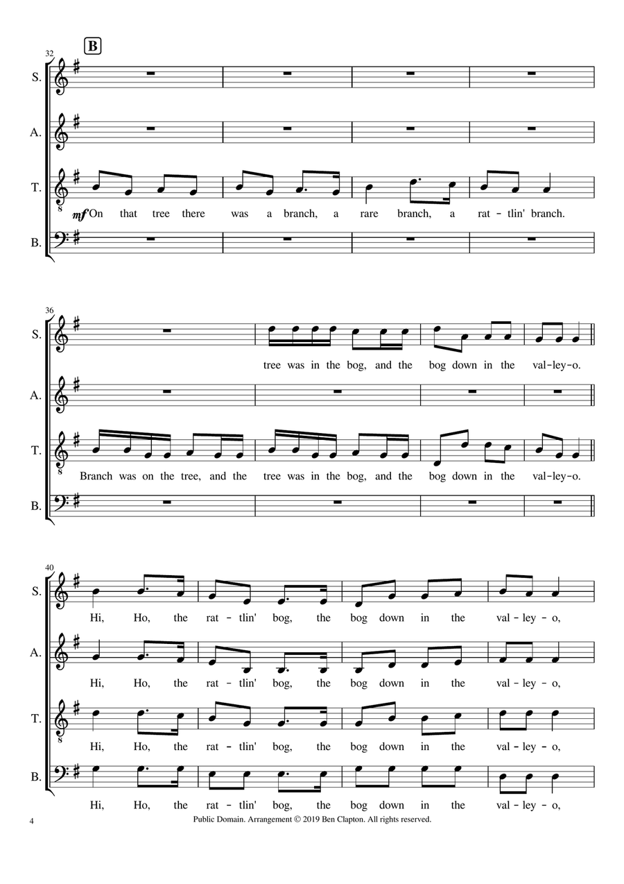 Rattlin' Bog 4-Part scores gallery preview page 4