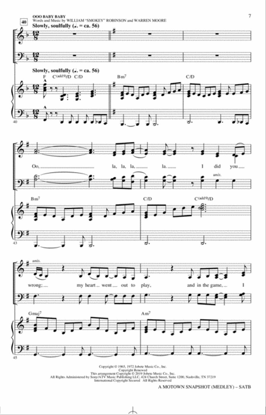 A Motown Snapshot (Medley) 4-Part scores gallery preview page 6