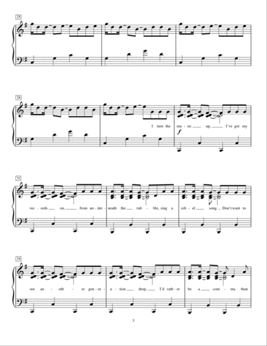 Every Teardrop Is A Waterfall Piano Method scores gallery preview page 3