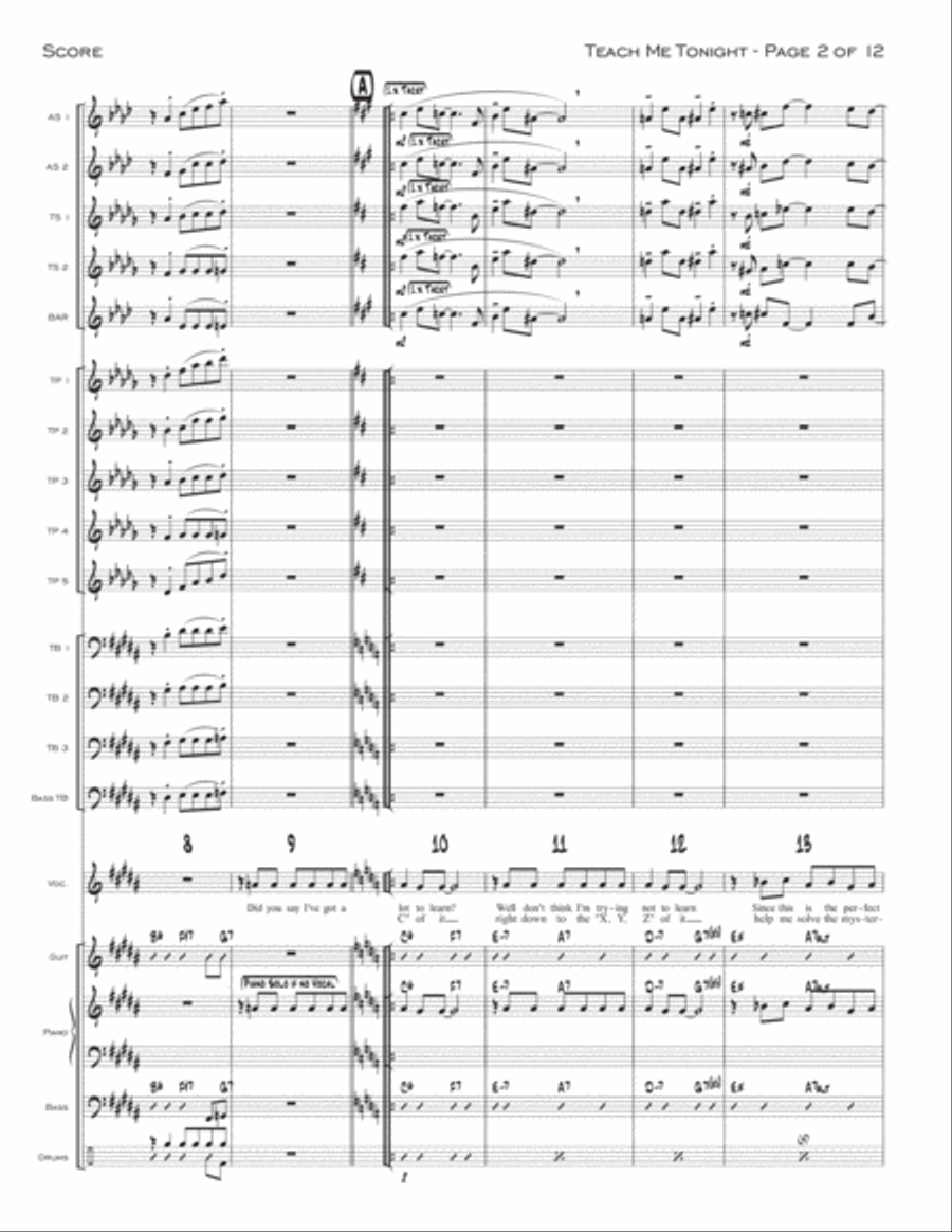 Teach Me Tonight Jazz Ensemble scores gallery preview page 2