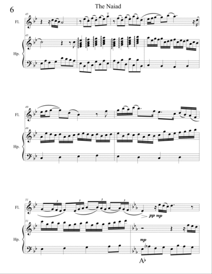 The Naiad for flute and harp Chamber Music scores gallery preview page 6