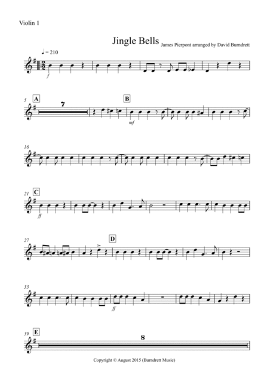 Jingle Bells (jazzy style!) for String Trio String Trio scores gallery preview page 6