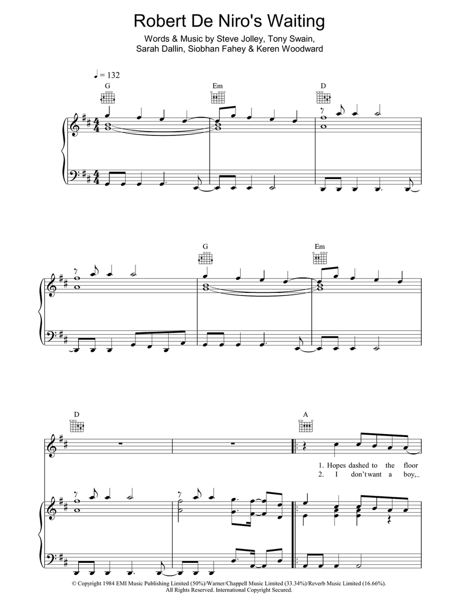 Robert De Niro's Waiting Acoustic Guitar scores gallery preview page 1