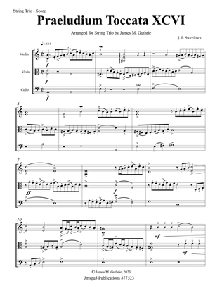 Book cover for Sweelinck: Praeludium Toccata XCVI for String Trio