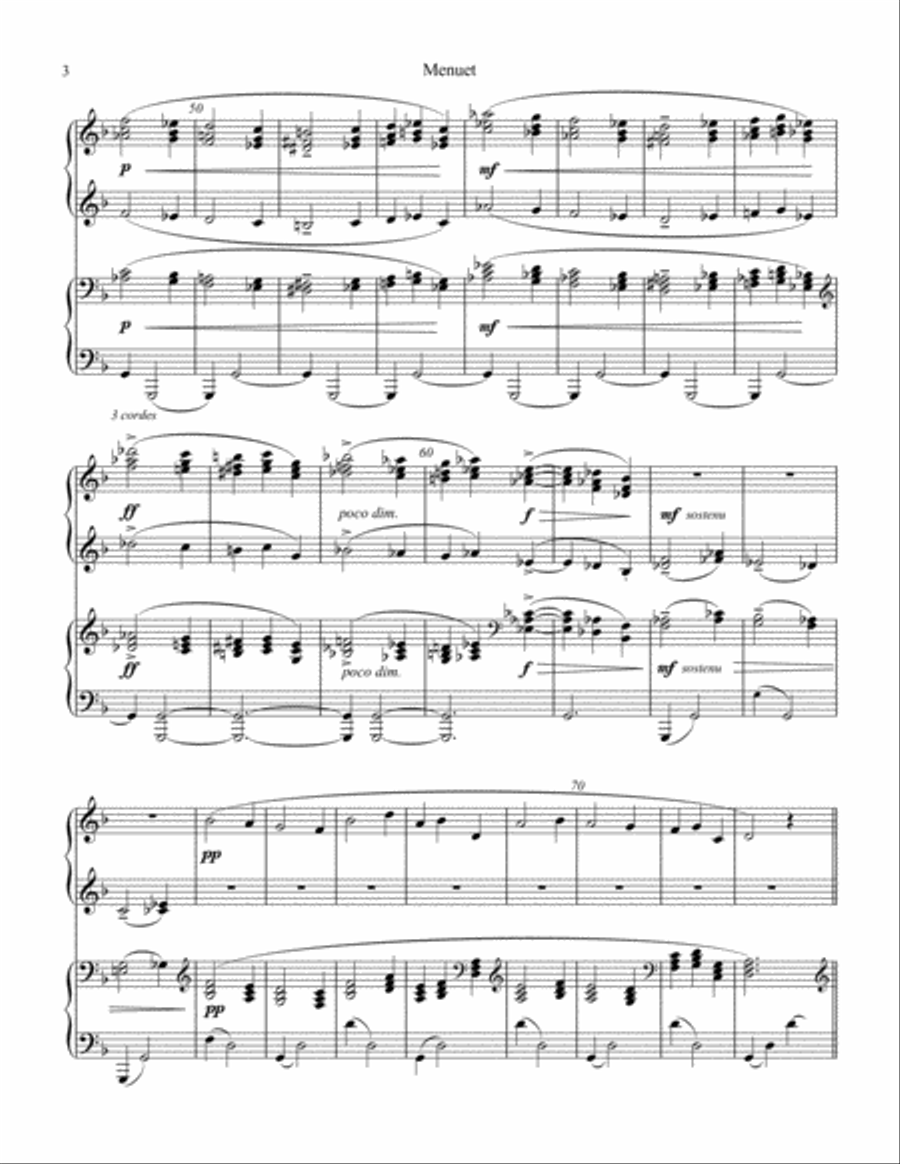 Menuet from Le tombeau de Couperin for 1 piano 4 hands 1 Piano, 4-Hands scores gallery preview page 4