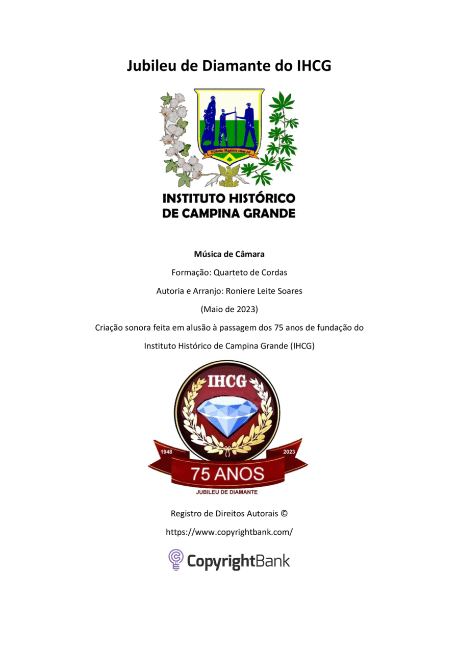 Jubileu de Diamante do IHCG String Quartet scores gallery preview page 1