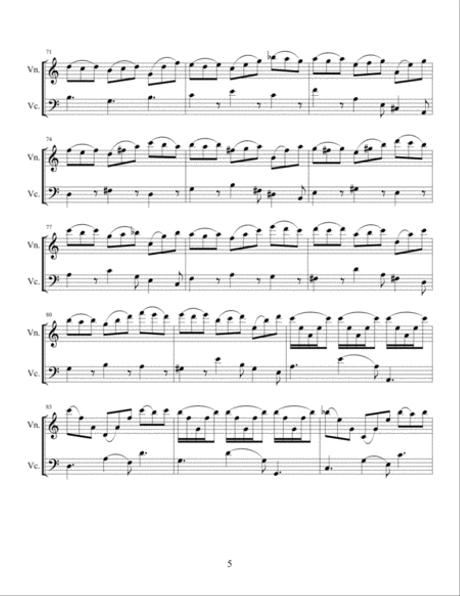 Violin Concerto in A Minor, BWV 1041 Third Movement String Duet scores gallery preview page 6