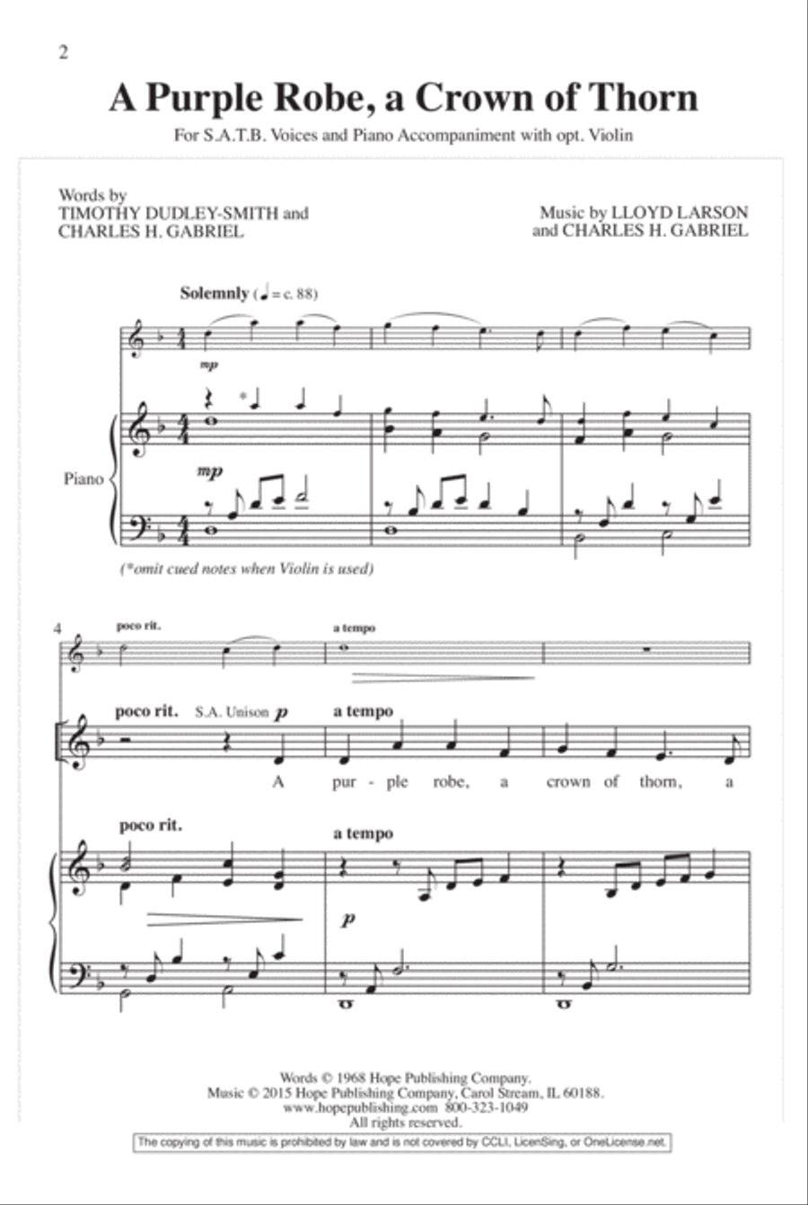 A Purple Robe, a Crown of Thorn 4-Part scores gallery preview page 3
